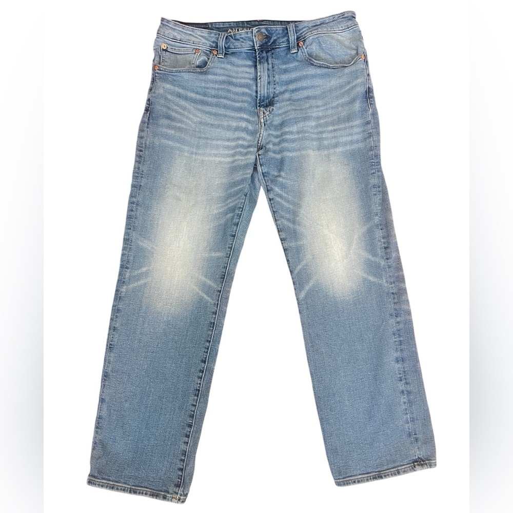 American Eagle Outfitters Blue Relax Straight-Leg Jeans with Classic Appeal
